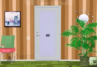 What's behind this door in Minimalistic House Escape 5 game?