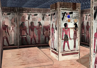The Escape From The Ancient Pyramid game has scores of ancient Egyptian drawings.