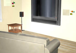 The Fruits House Escape game has a minimalistic house.