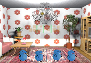 In the Escape Fan House Escape, there are strange inhabitants in the house.