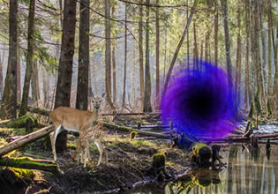 A portal is opening in the Mysterious Forest P[ortal game.