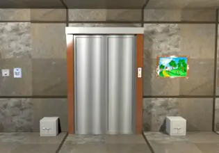 This elevator is your bridge to the four rooms you must get to in Escape Fan 4 Floors game.