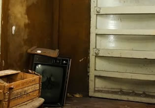Leftover broken equipment litters the room in Shiny Schemes Escape game.