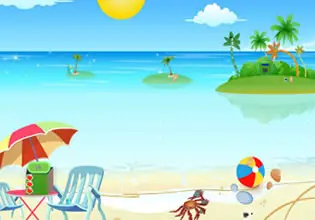 The Red Sun Beach Escape game has a dazzling beach.